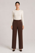 Pantalone dritto marrone cioccolato