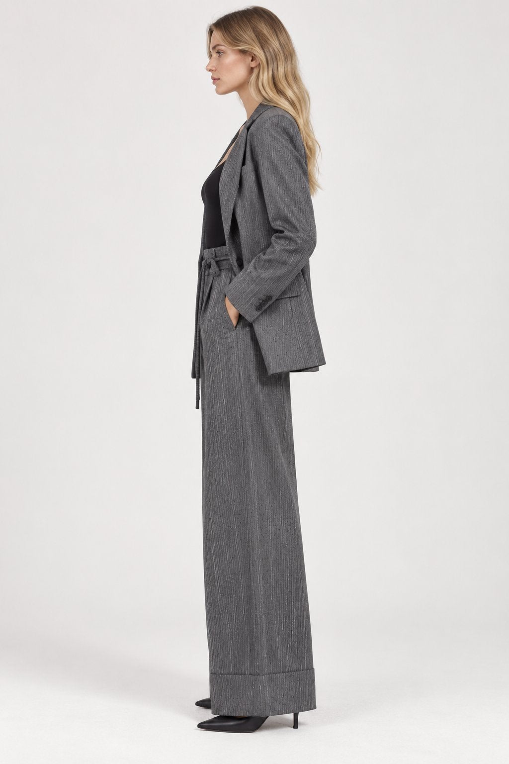 Blazer Doppiopetto Grigio Mélange Goa Goa