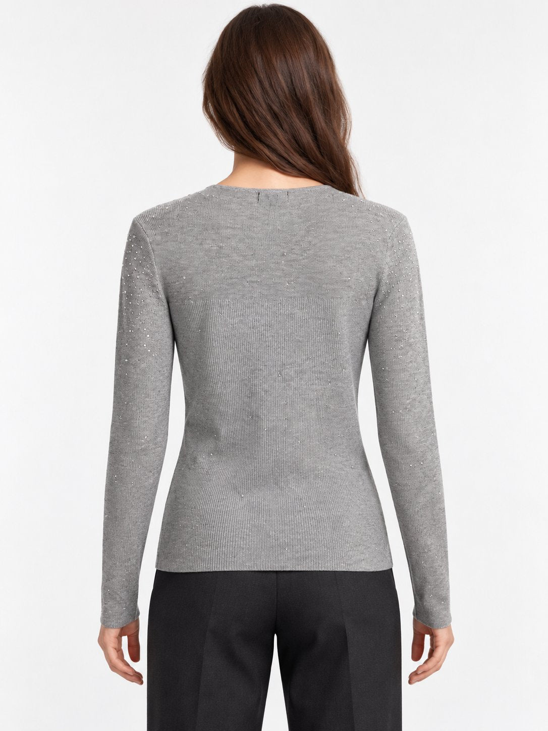 Maglia Girocollo con Cristalli Diffusi