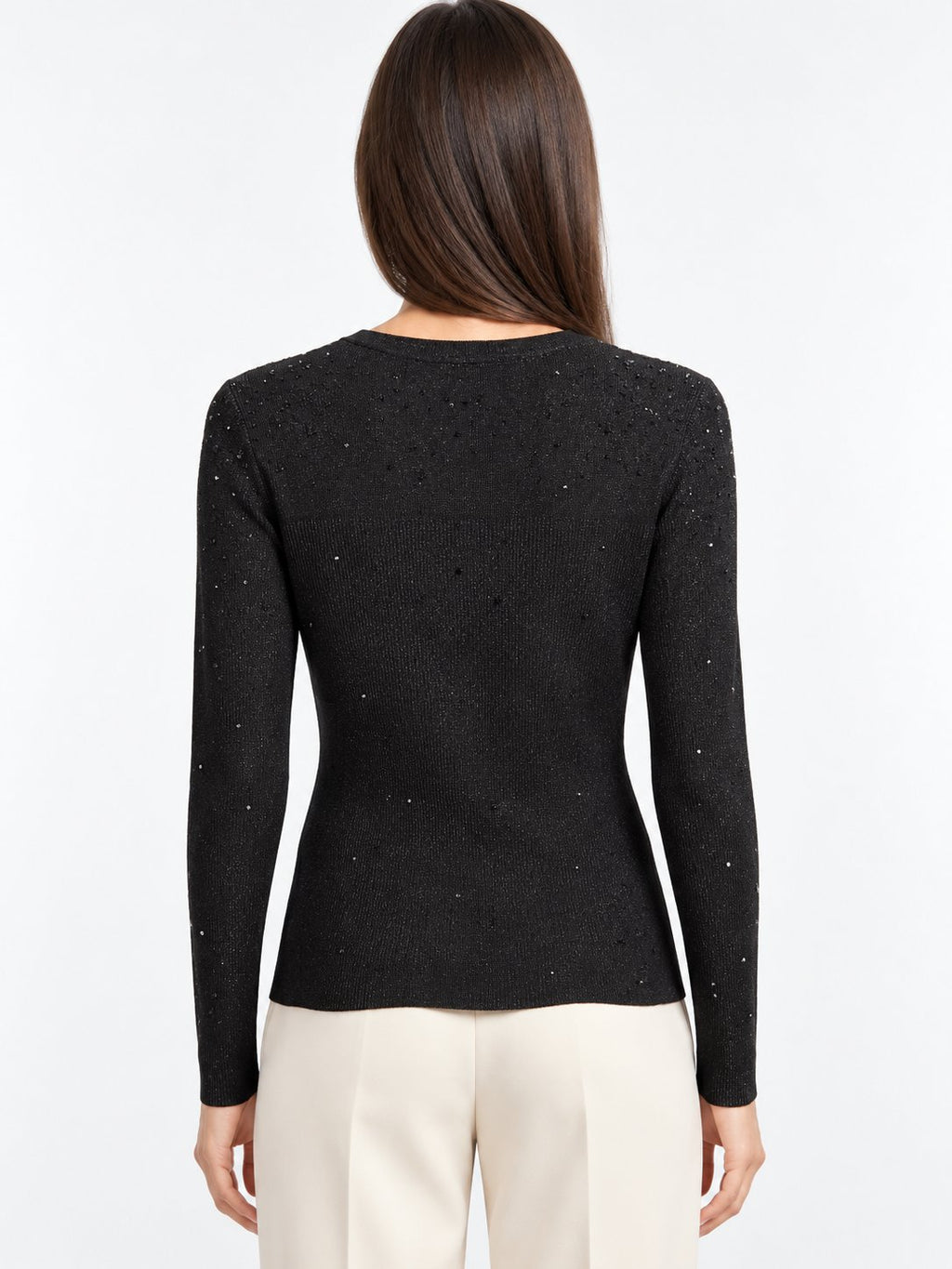 Maglia Girocollo con Cristalli Diffusi