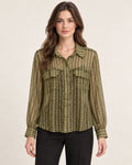 Camicia Fluida con Stampa Geometrica