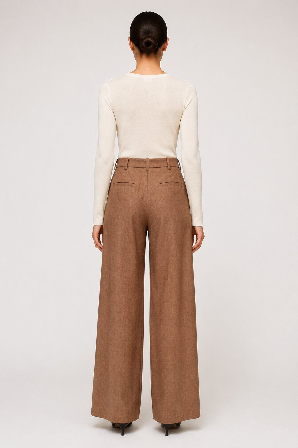 Pantalone palazzo marrone tabacco
