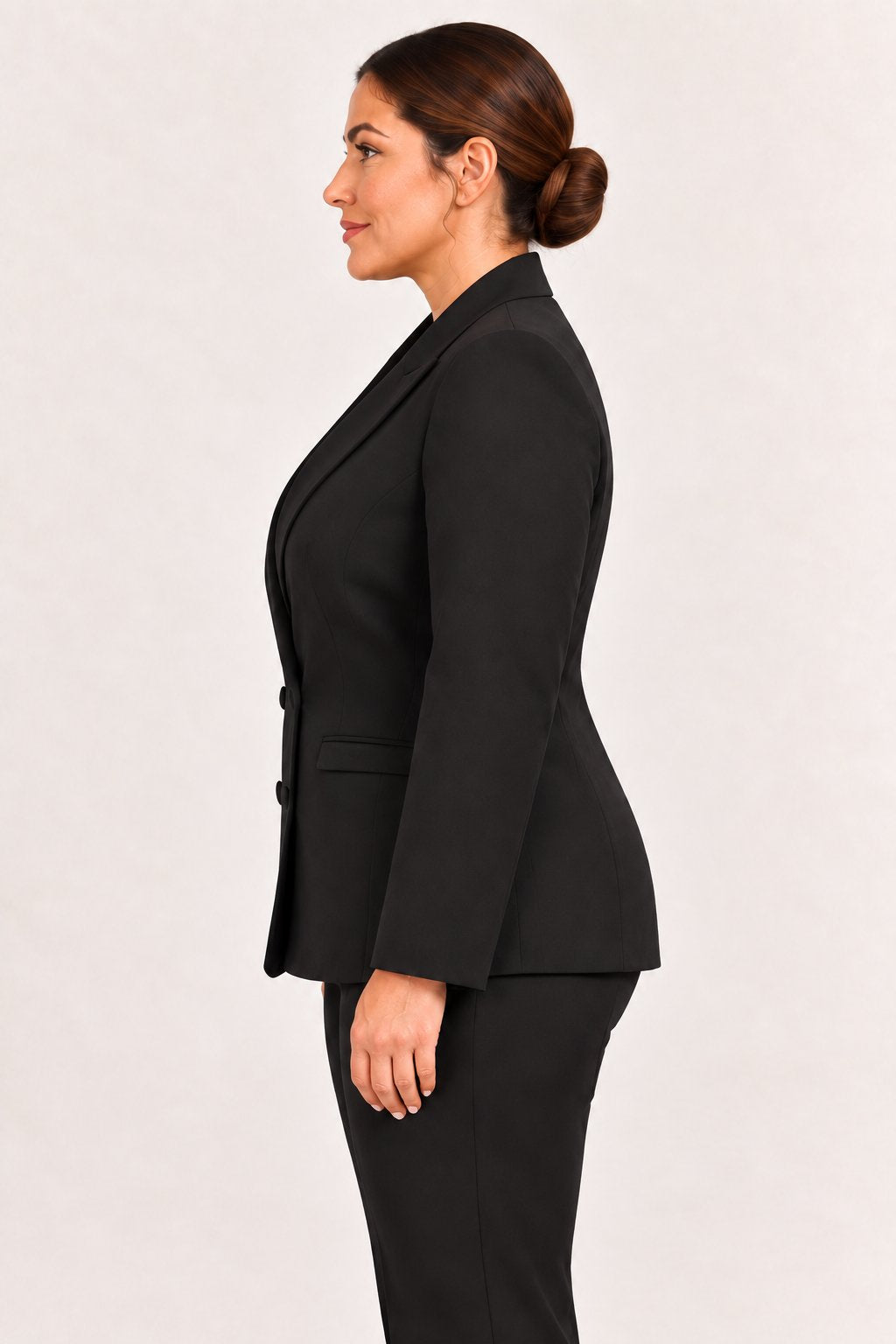 Blazer doppiopetto sagomato nero Rinascimento Curvy