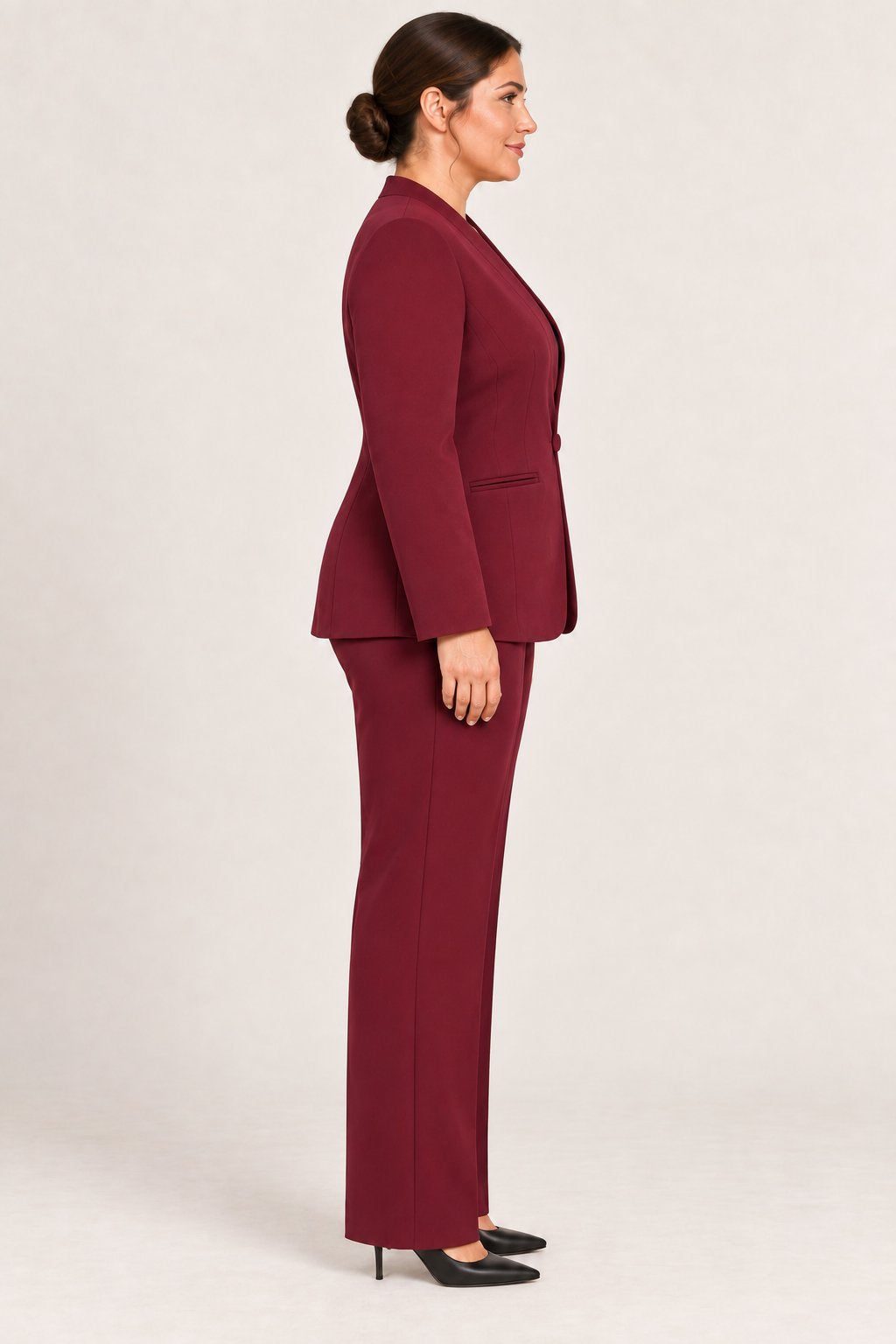 Pantaloni sartoriali dritti bordeaux Rinascimento Curvy
