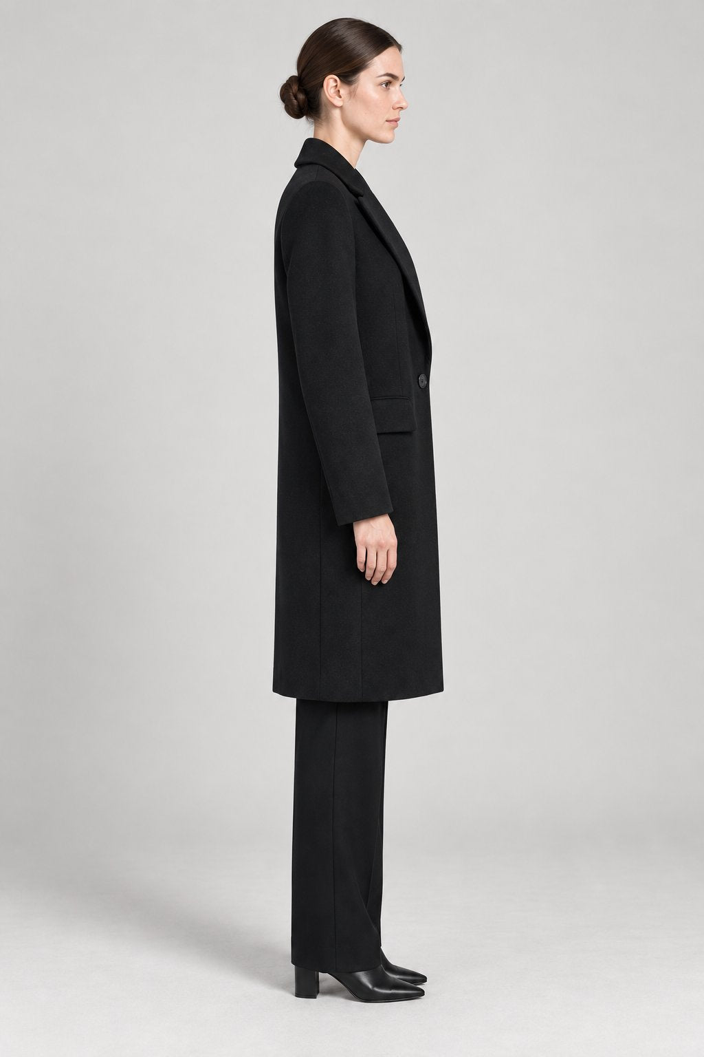 Cappotto Sartoriale Nero Monopetto