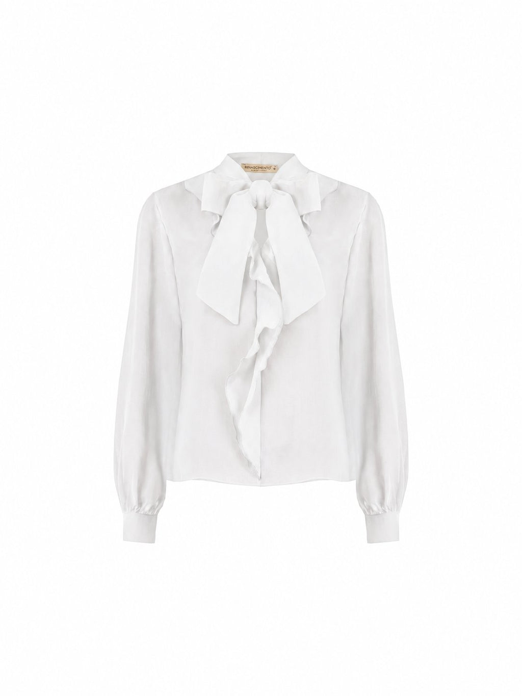 Camicia Bianca con Fiocco e Ruches