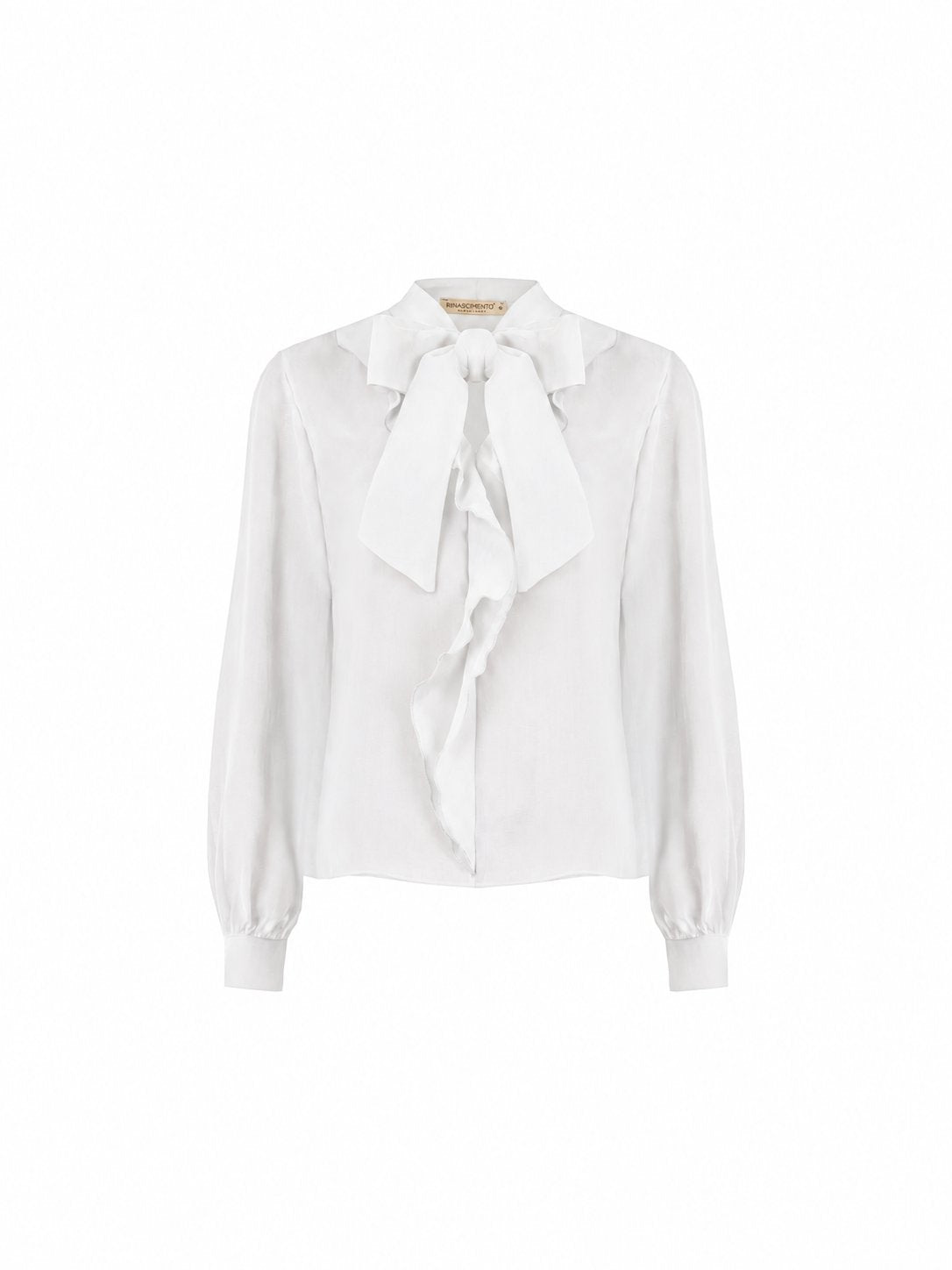 Camicia Bianca con Fiocco e Ruches