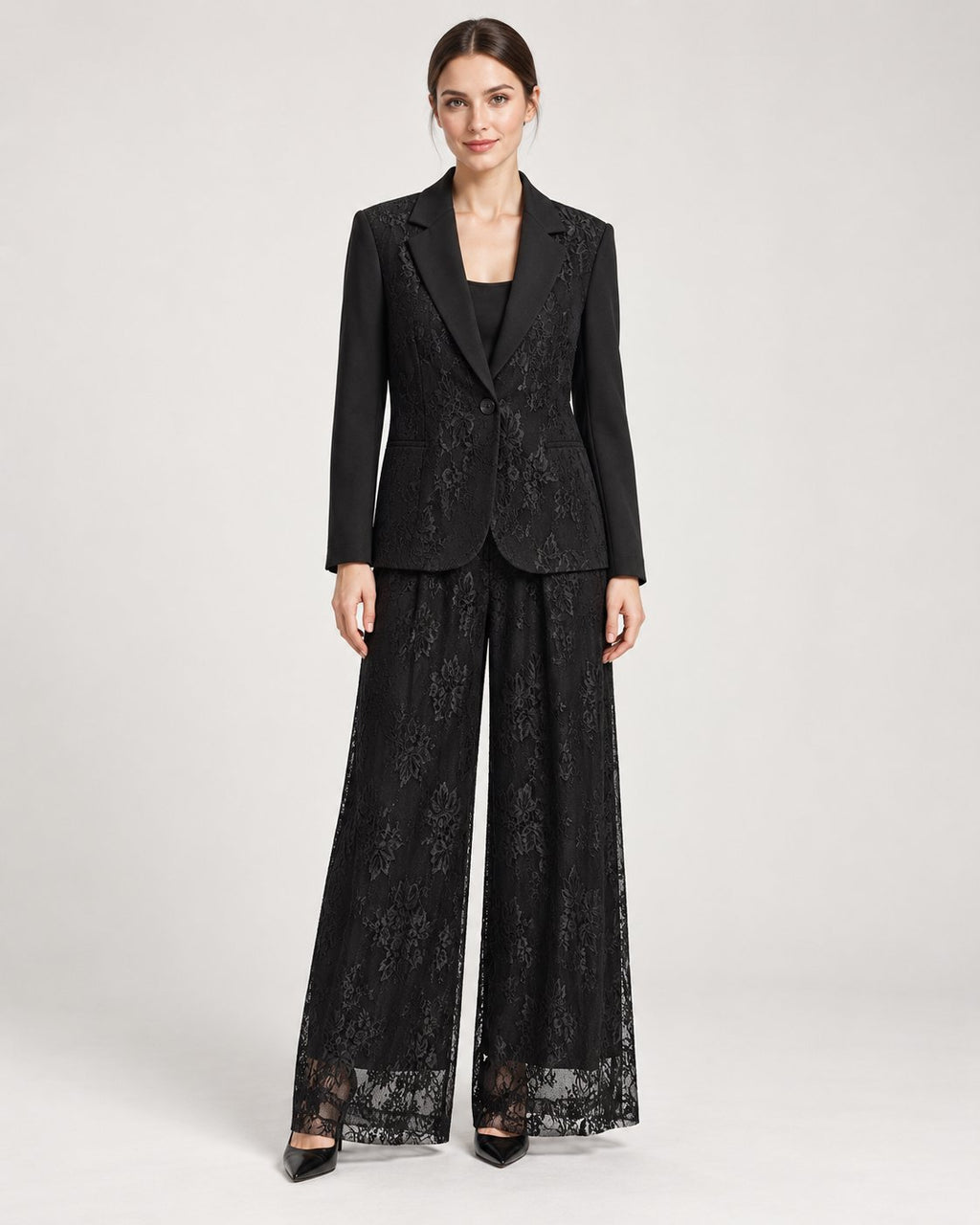 Pantalone Palazzo in Pizzo Nero