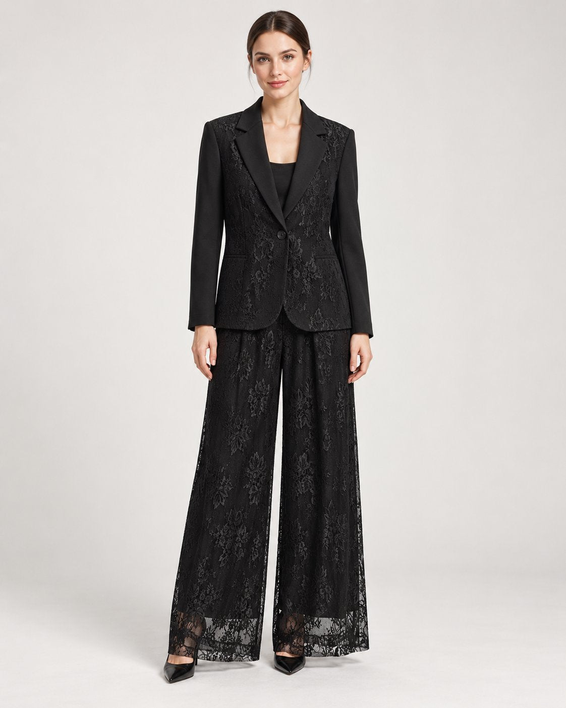 Pantalone Palazzo in Pizzo Nero