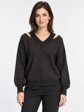 Maglione Lurex con Spacchi sulle Spalle