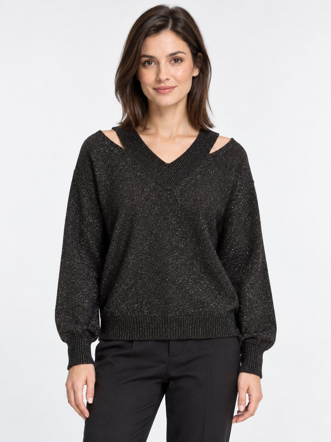 Maglione Lurex con Spacchi sulle Spalle