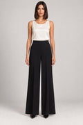 Pantalone palazzo nero crepe