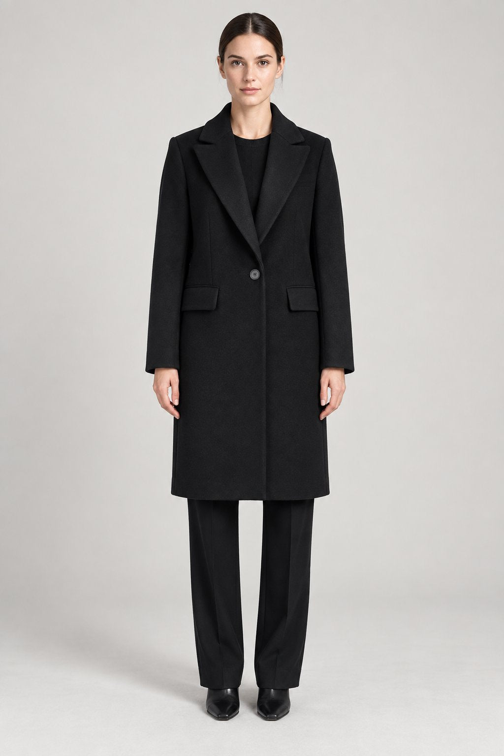 Cappotto Sartoriale Nero Monopetto