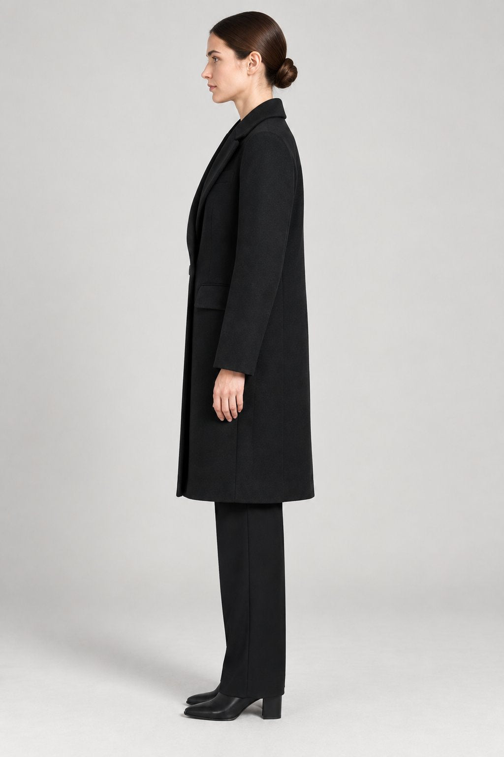 Cappotto Sartoriale Nero Monopetto