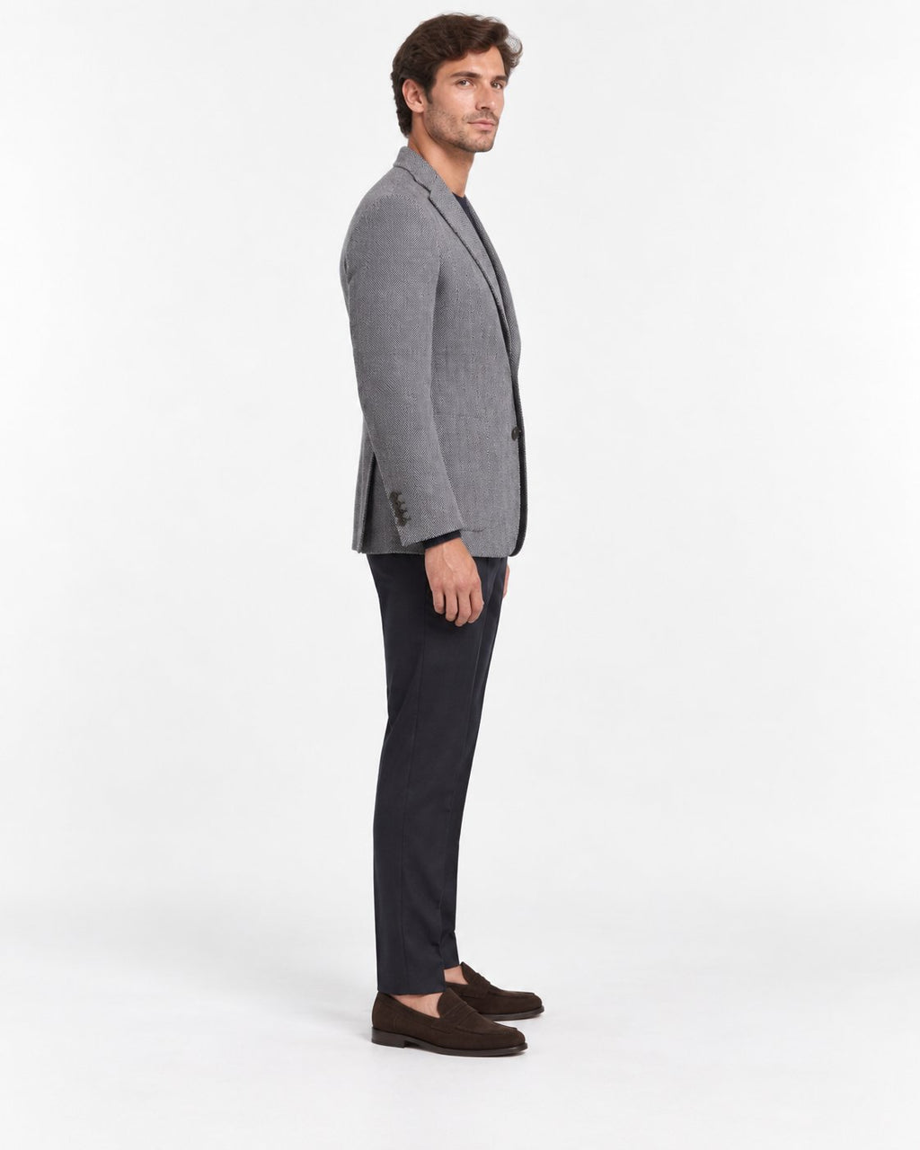 Blazer Uomo Spigato Blu