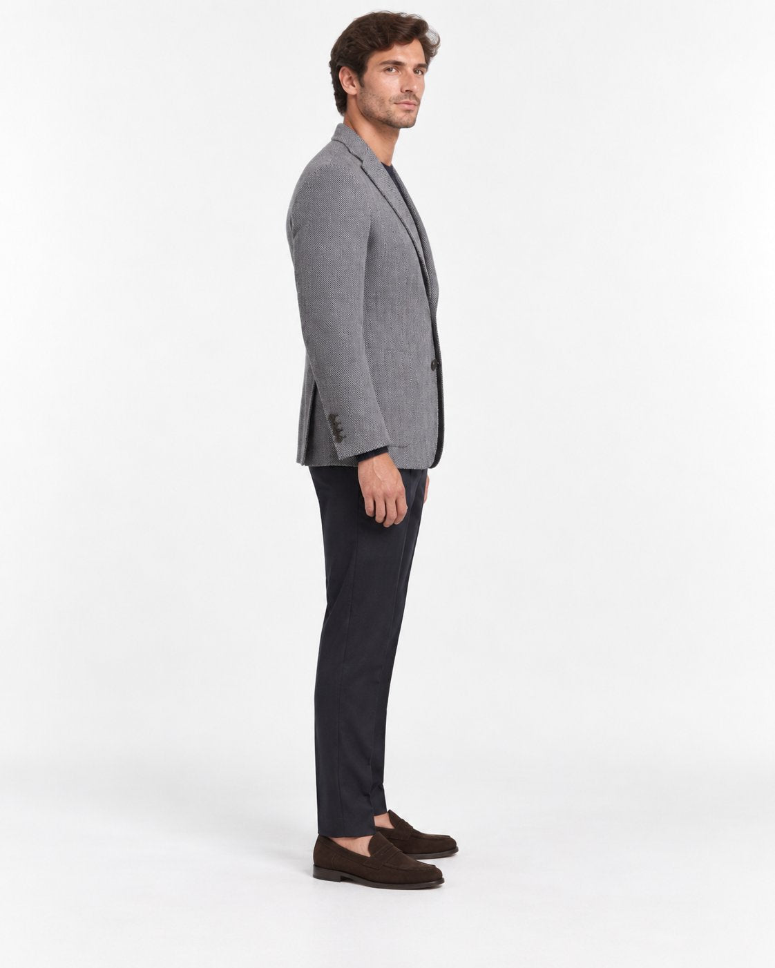 Blazer Uomo Spigato Blu