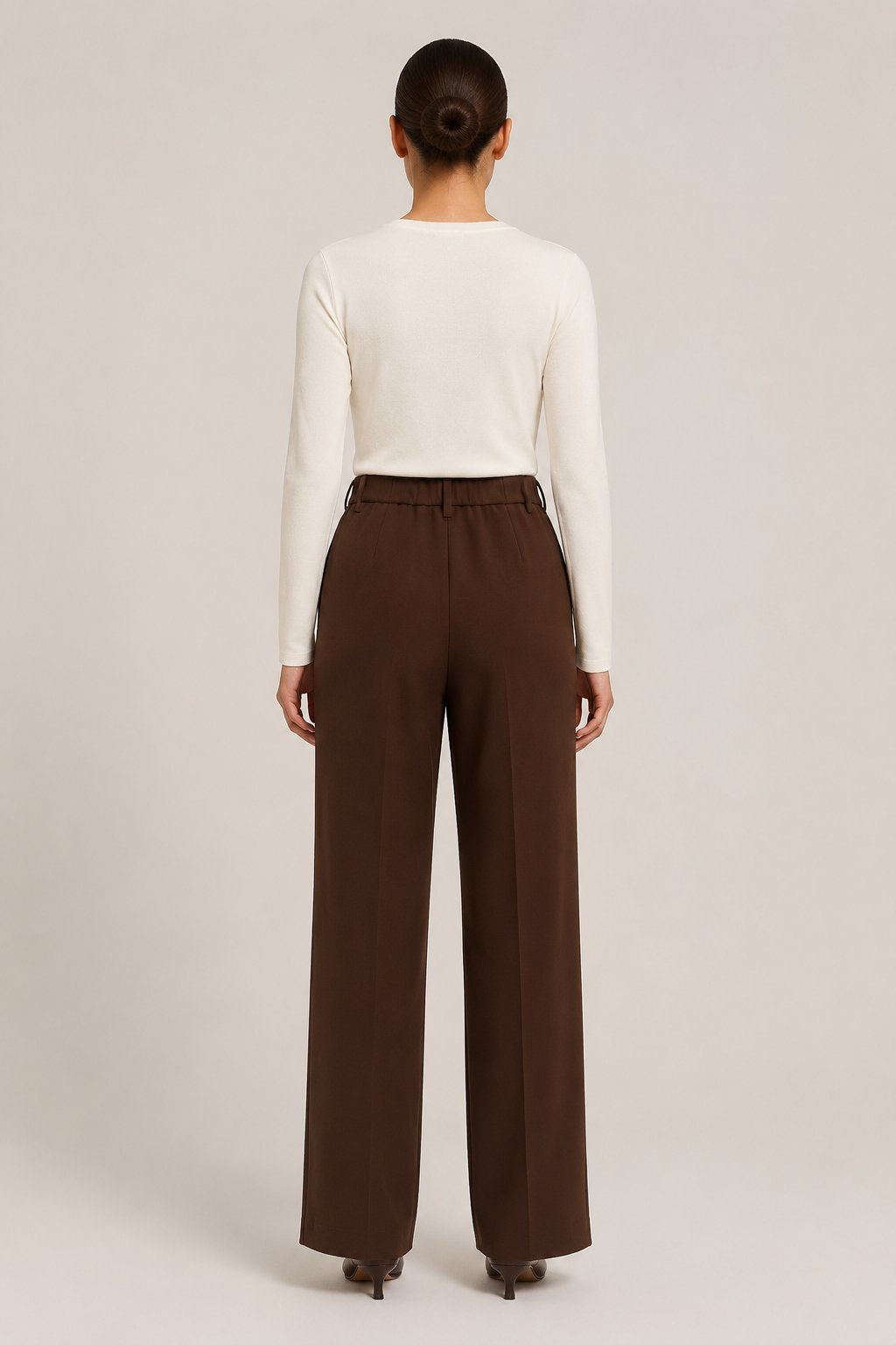 Pantalone dritto marrone cioccolato