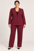 Pantaloni sartoriali dritti bordeaux Rinascimento Curvy