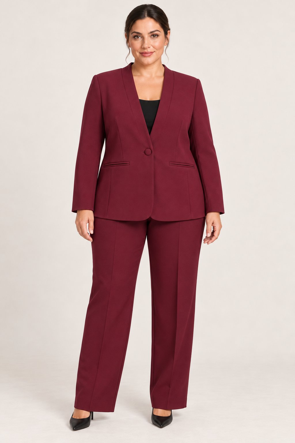 Pantaloni sartoriali dritti bordeaux Rinascimento Curvy