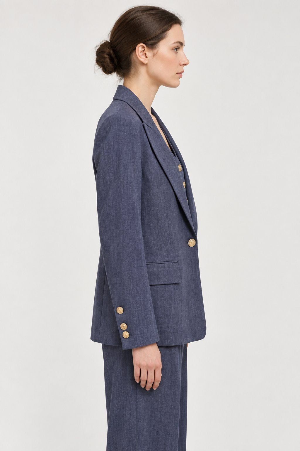 Blazer Monopetto Blu con Bottoni Dorati Rinascimento