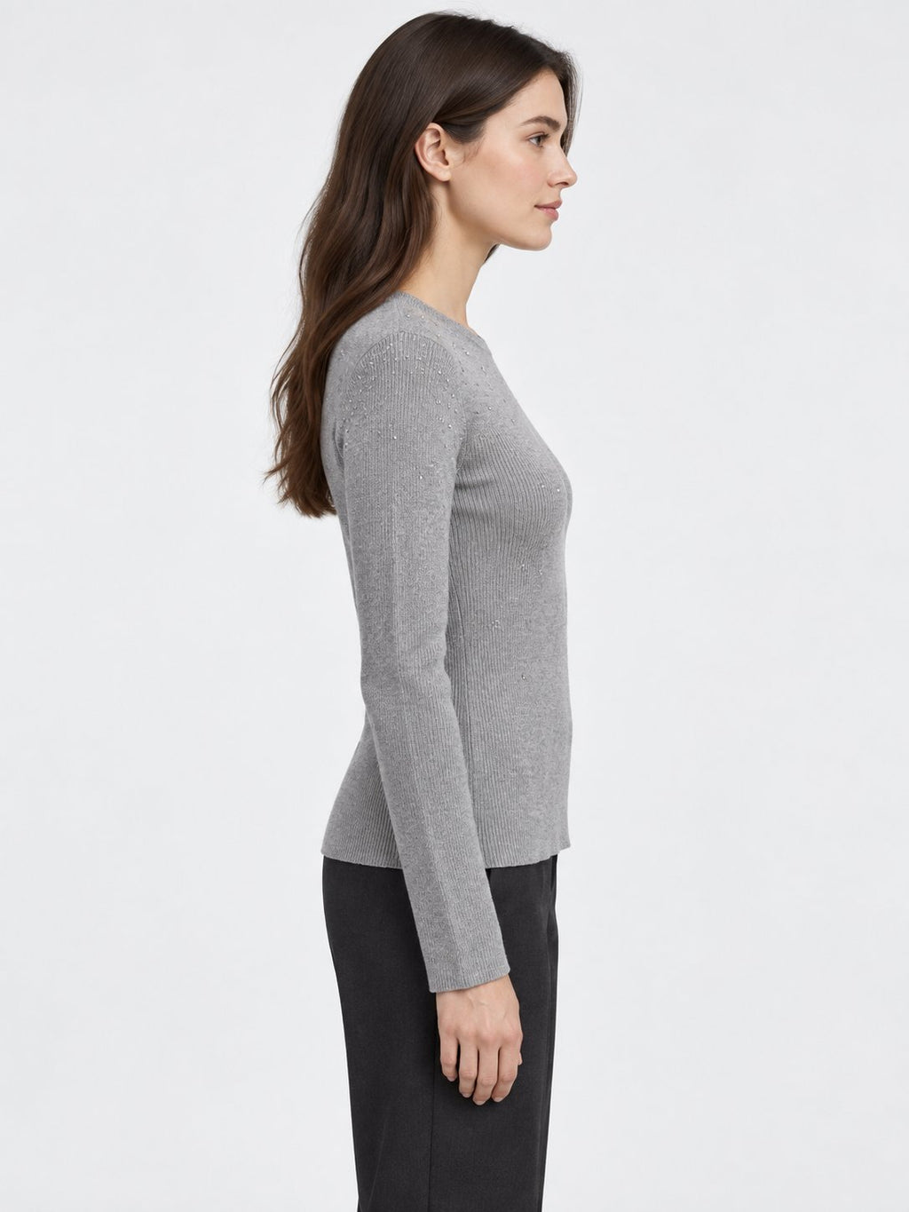 Maglia Girocollo con Cristalli Diffusi