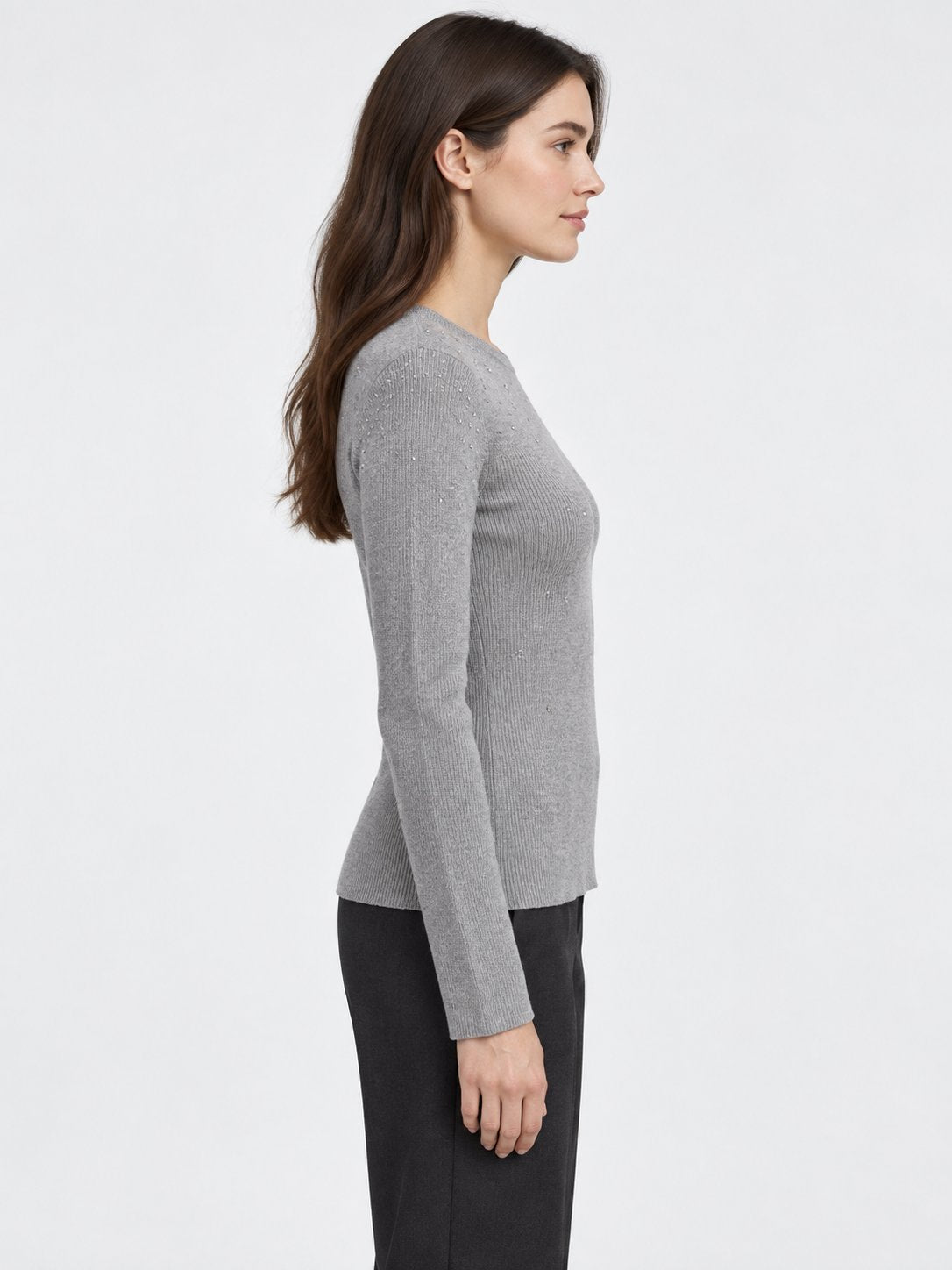 Maglia Girocollo con Cristalli Diffusi