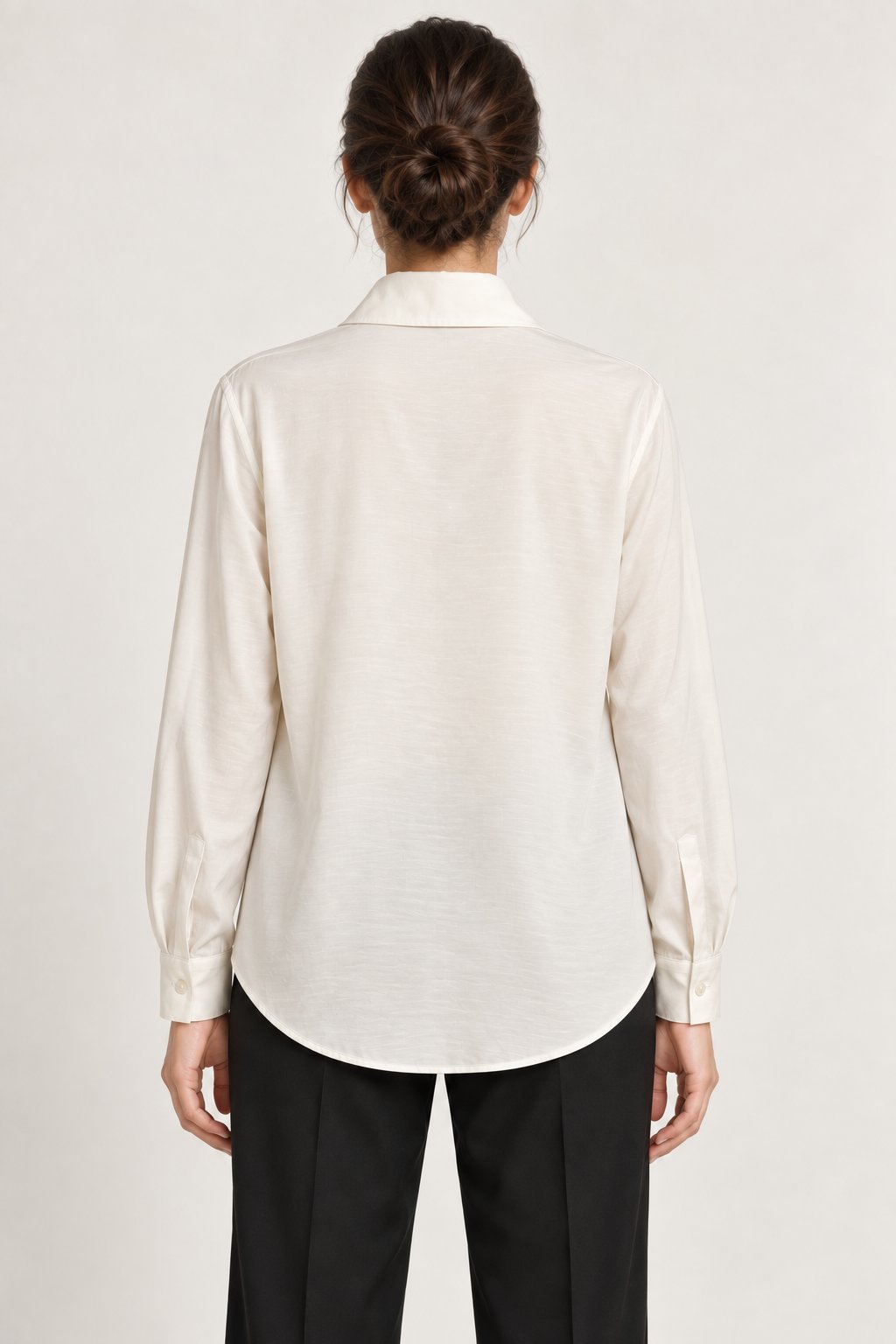 Camicia fluida effetto satinato avorio