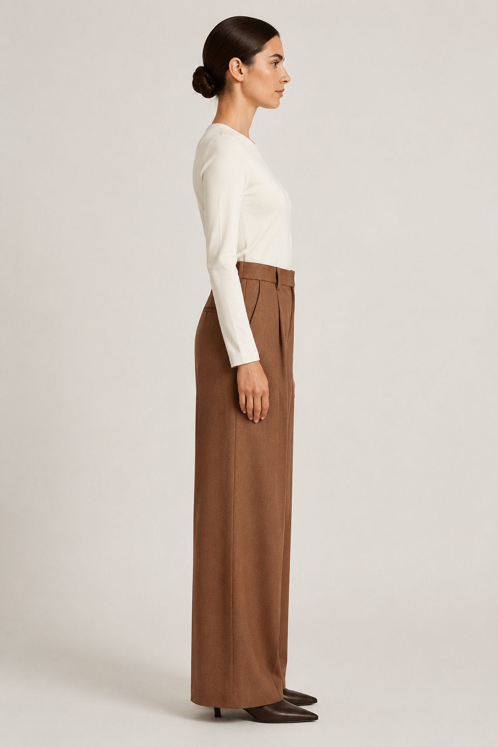 Pantalone palazzo marrone tabacco