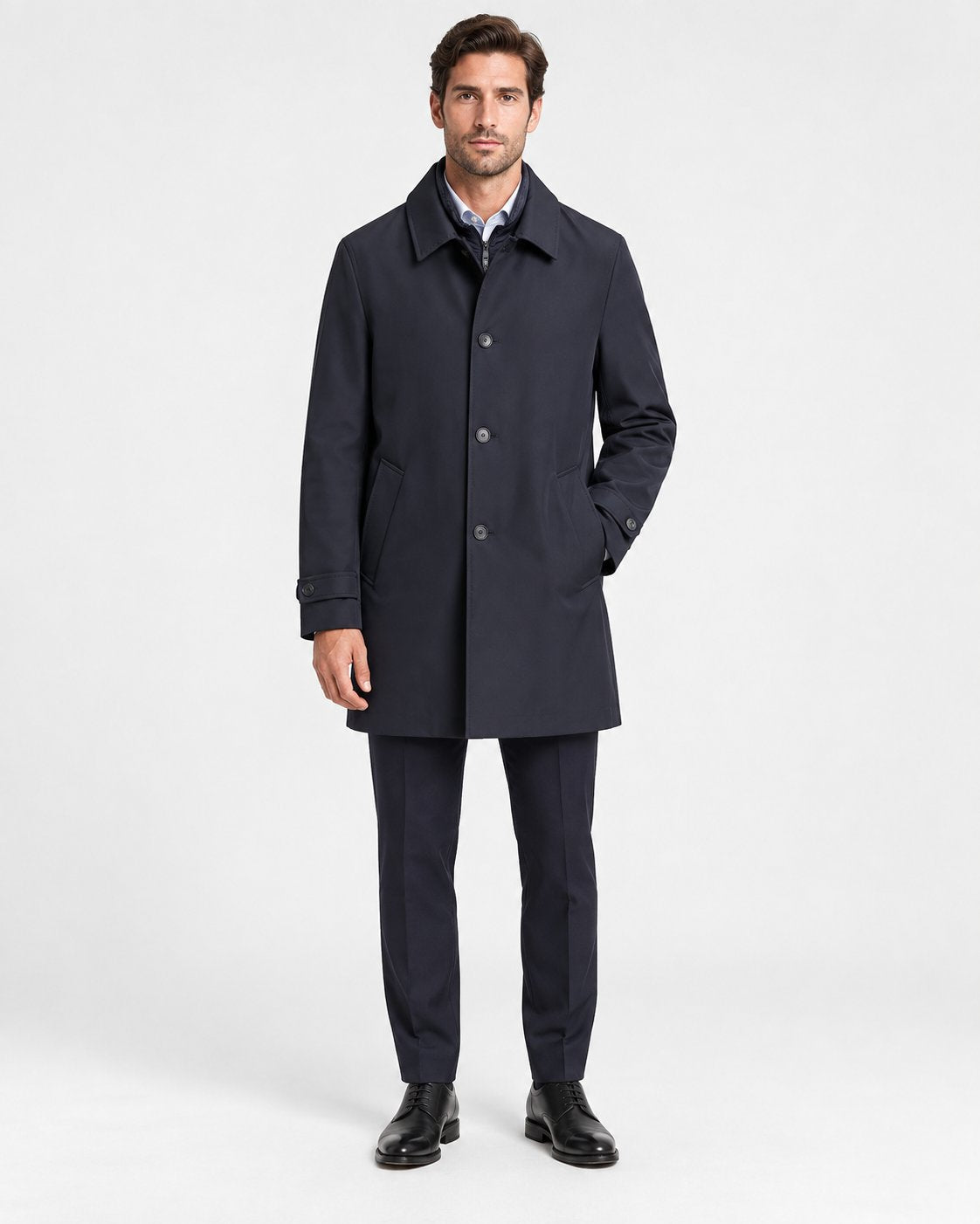 Trench Uomo Tecnico Blu Navy