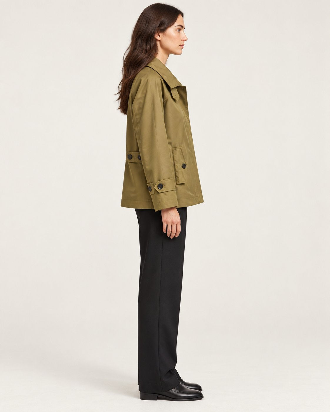 Trench Corto con Collo Trasformabile