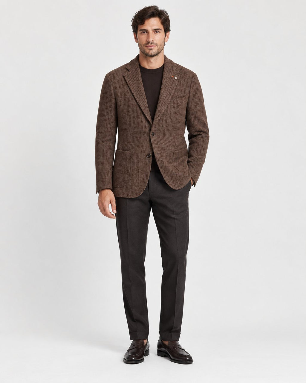 Blazer Uomo Texture Marrone