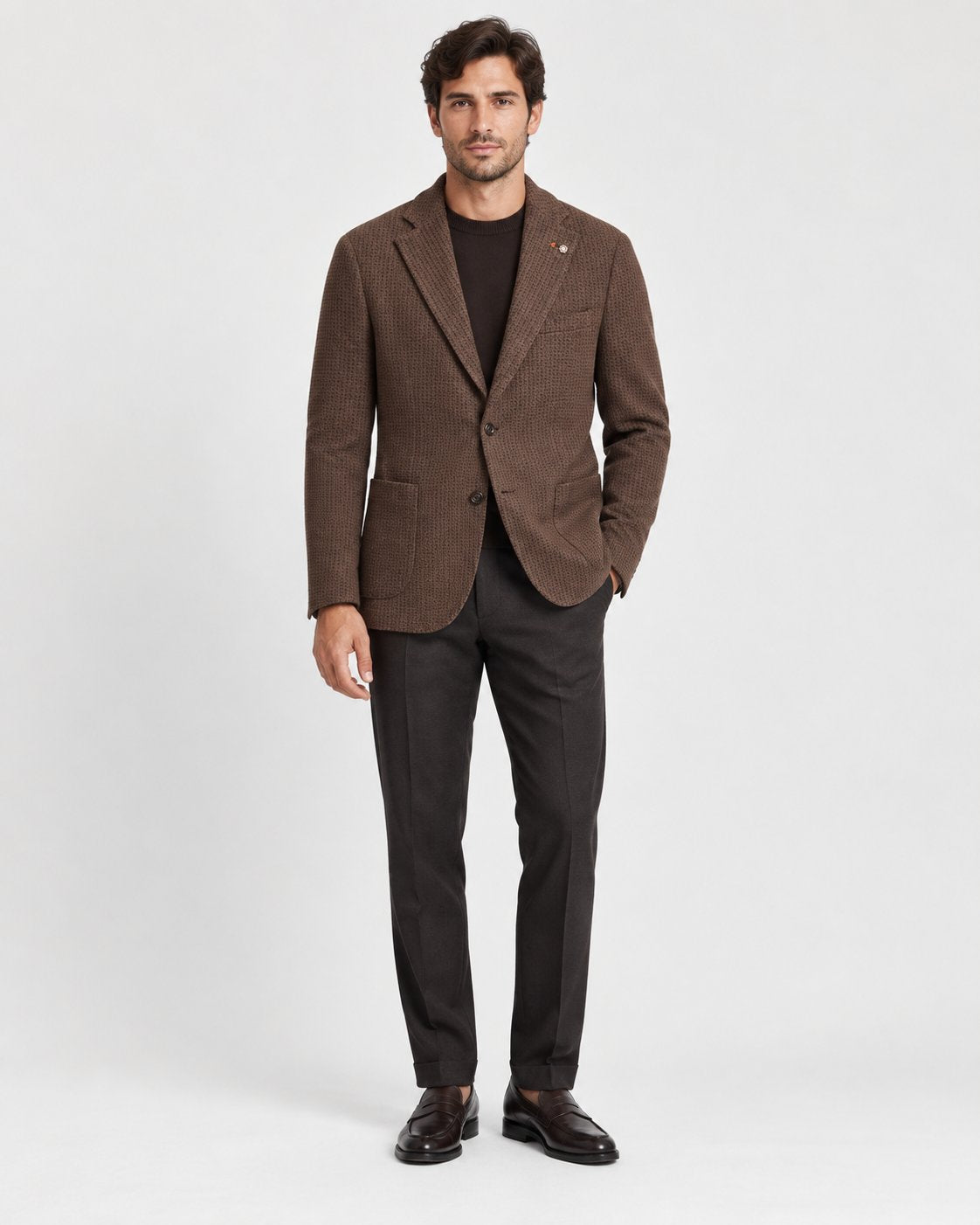 Blazer Uomo Texture Marrone
