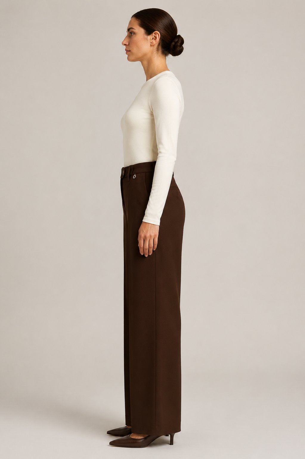Pantalone dritto marrone cioccolato