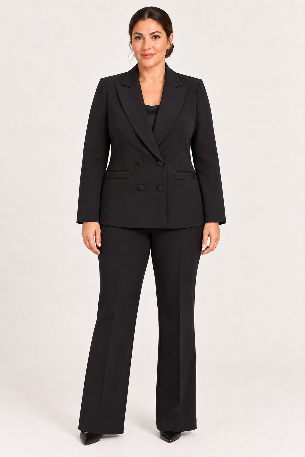 Blazer doppiopetto sagomato nero Rinascimento Curvy
