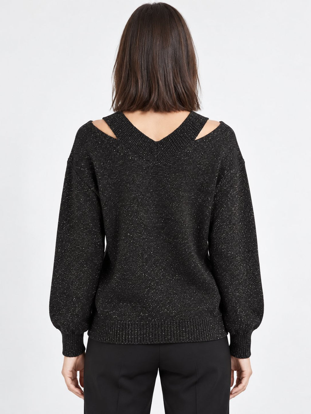 Maglione Lurex con Spacchi sulle Spalle