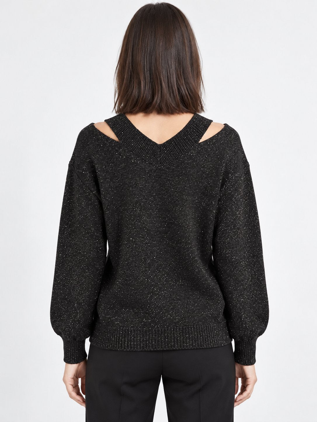 Maglione Lurex con Spacchi sulle Spalle