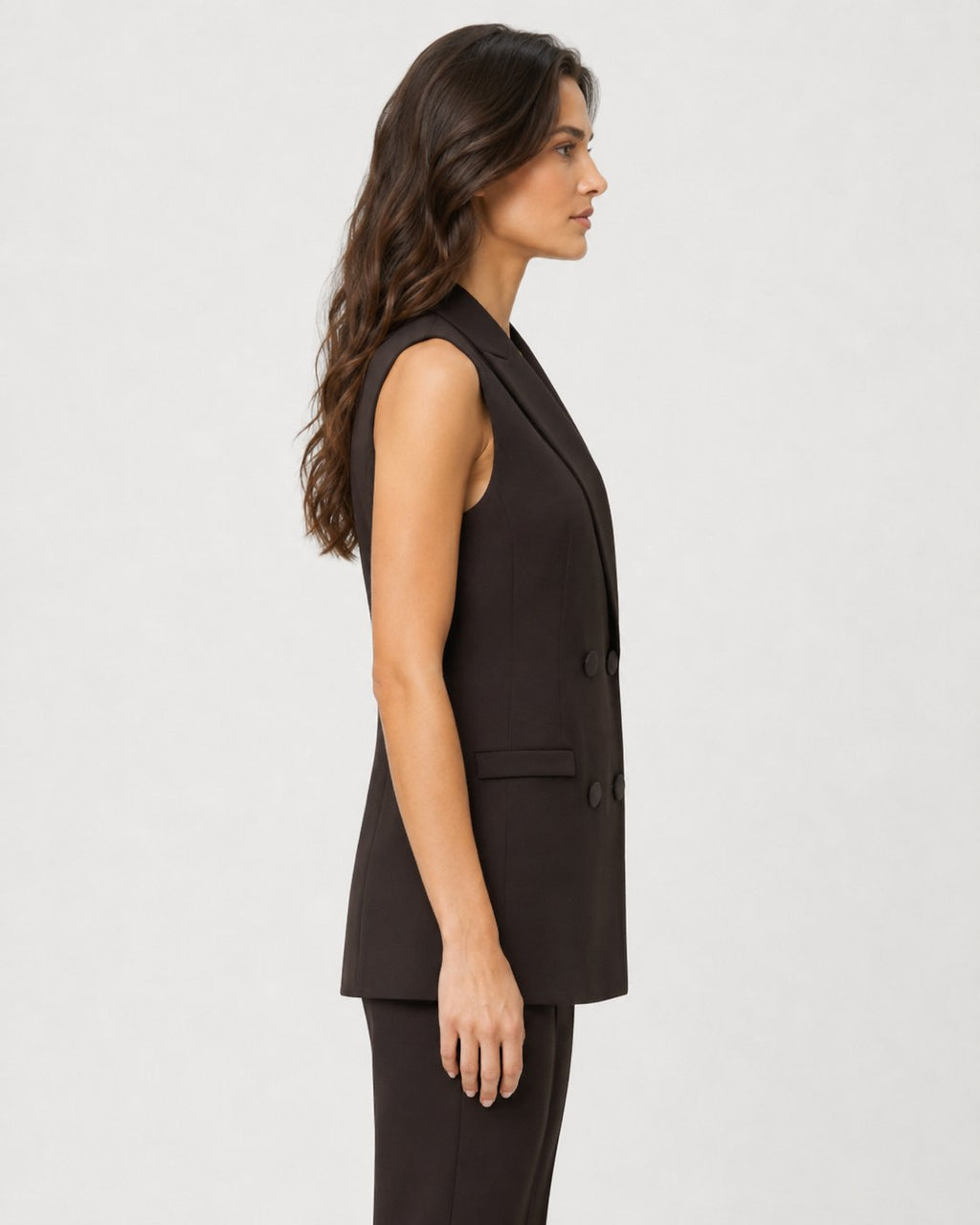 Gilet Blazer Doppiopetto Marrone Cioccolato