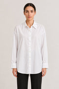 Camicia lunga oversize bianca con polsini