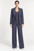 Pantaloni Palazzo Blu Mélange Rinascimento