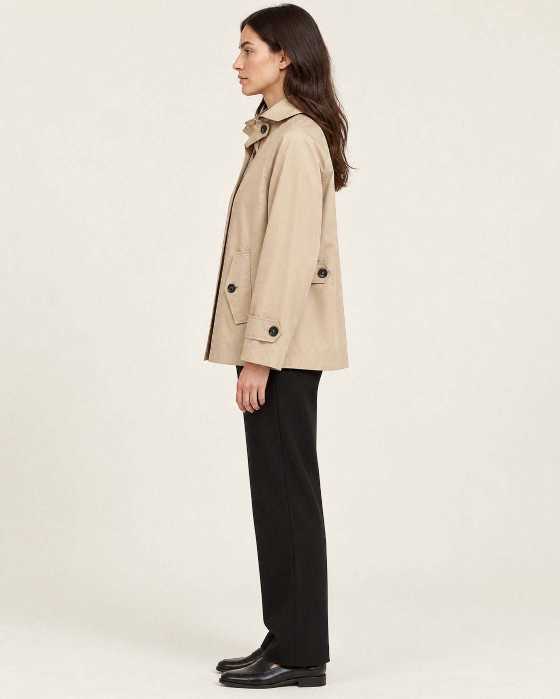 Trench Corto con Collo Trasformabile