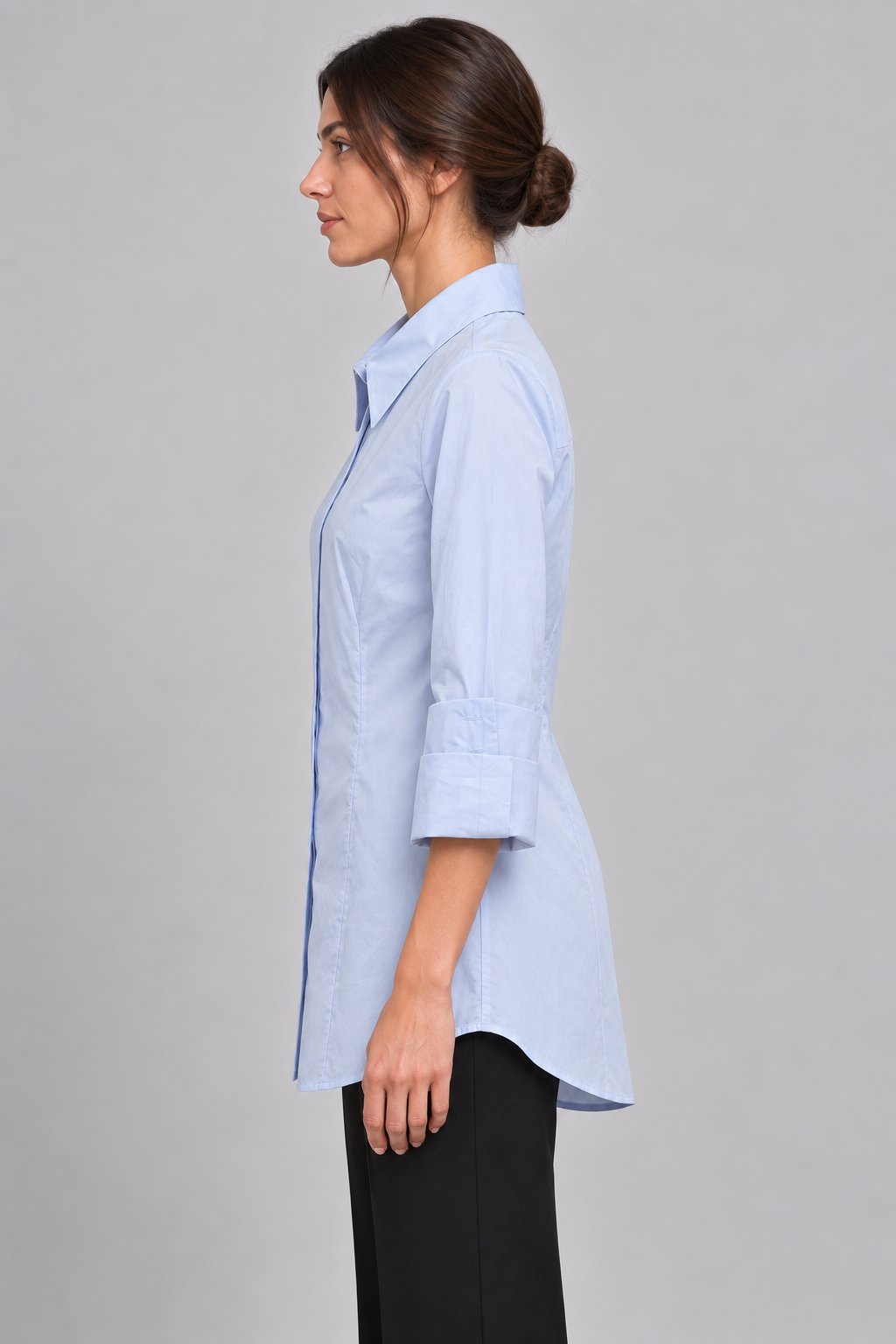 Camicia sagomata azzurro polvere