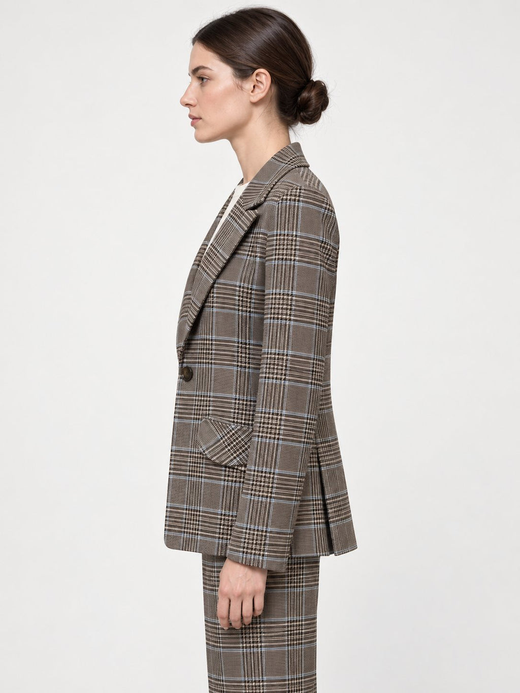 Blazer Monopetto Principe di Galles Taupe Rinascimento
