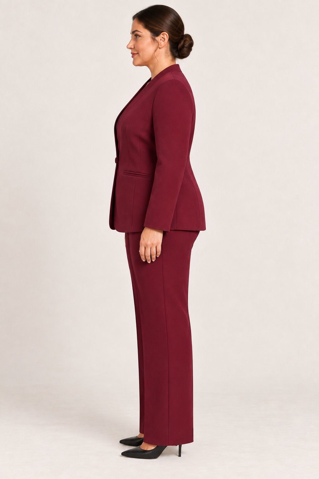 Pantaloni sartoriali dritti bordeaux Rinascimento Curvy