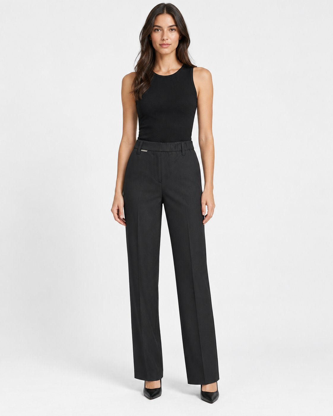 Pantalone Sartoriale a Gamba Dritta Nero