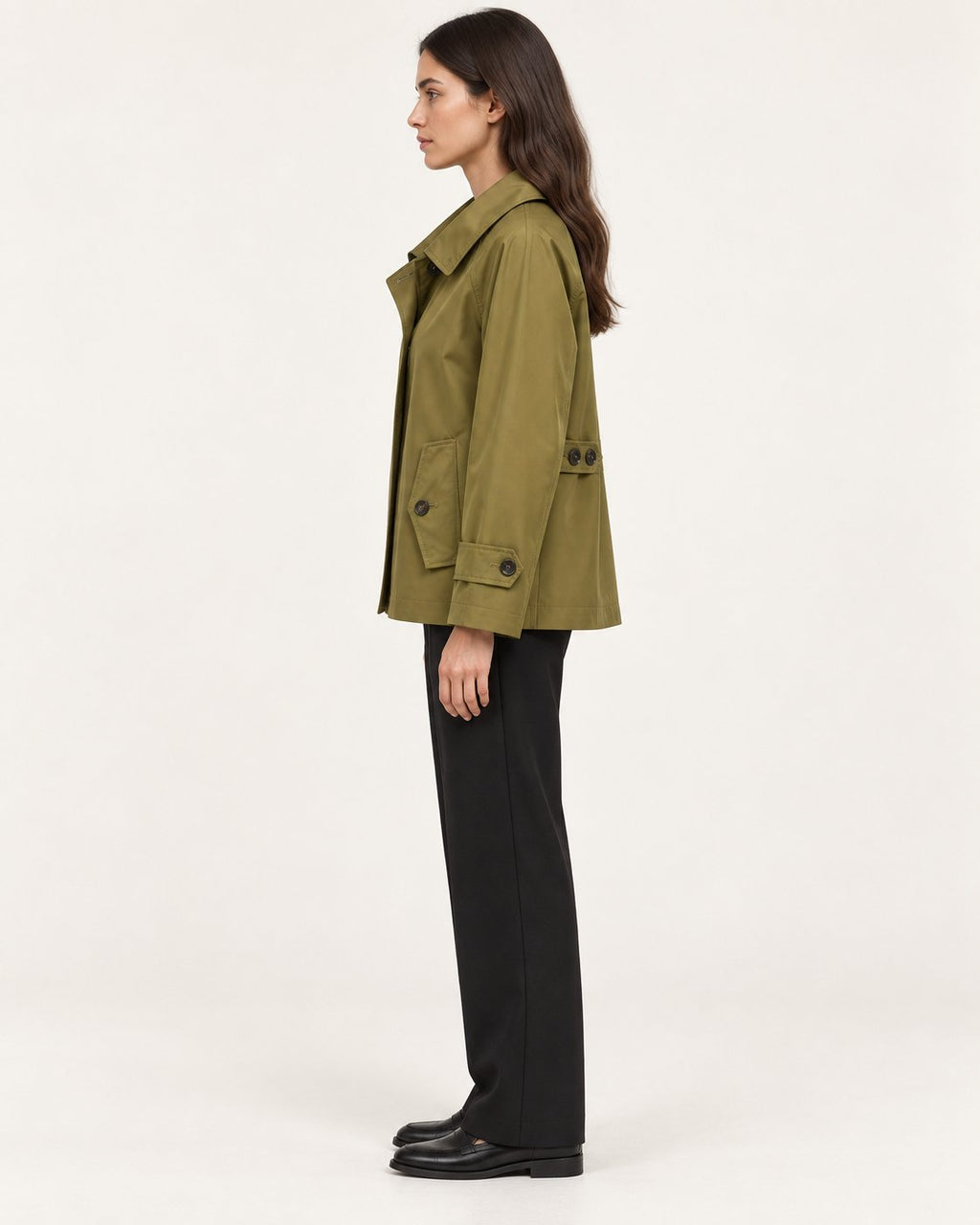 Trench Corto con Collo Trasformabile