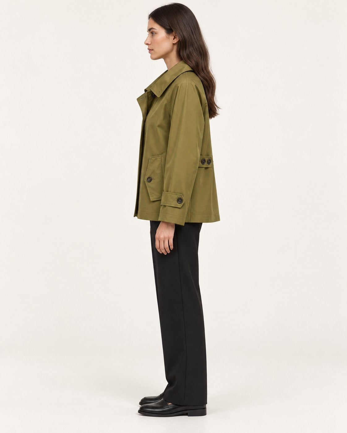 Trench Corto con Collo Trasformabile