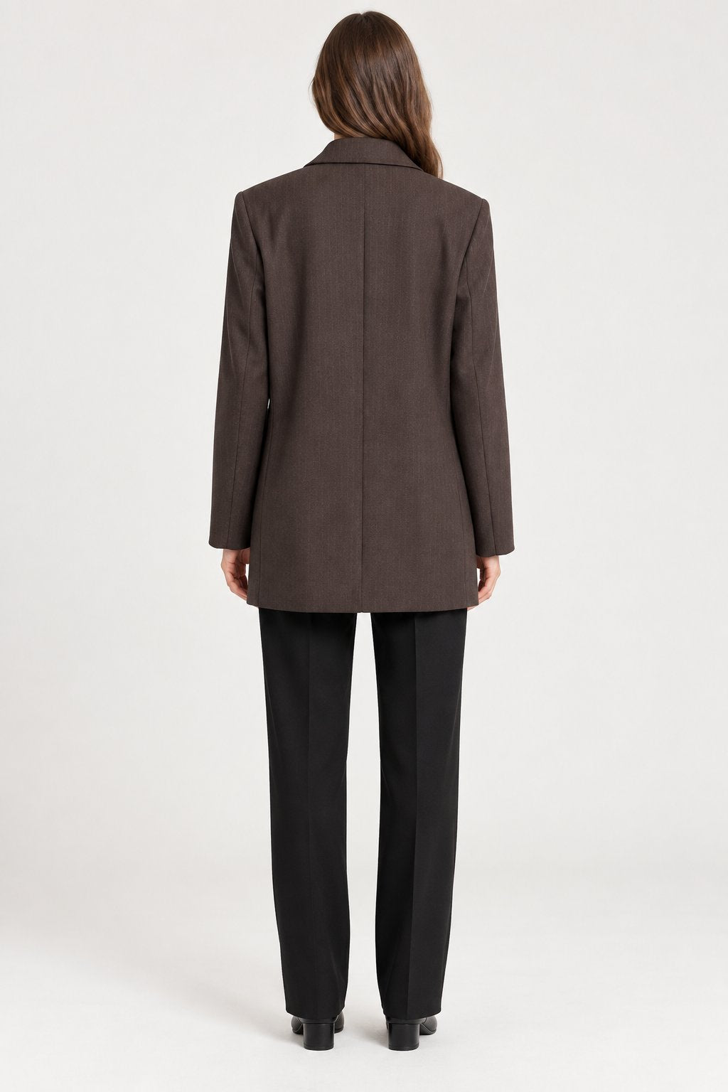 Blazer Doppiopetto Marrone Gessato Goa Goa