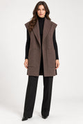 Gilet Capospalla Lungo Moka con Cintura