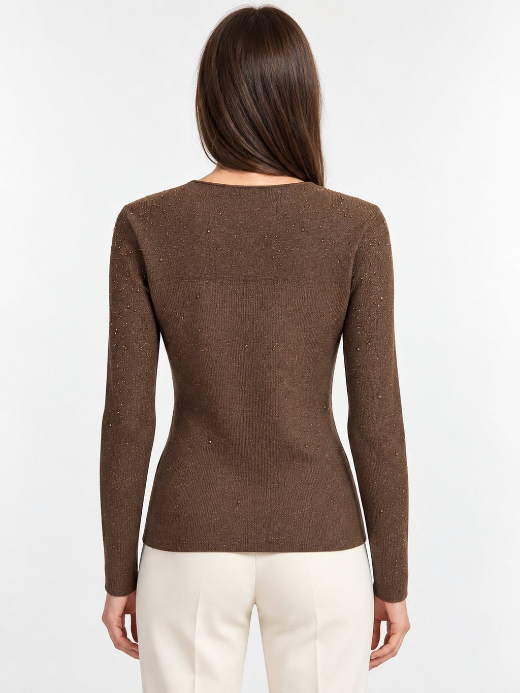 Maglia Girocollo con Cristalli Diffusi