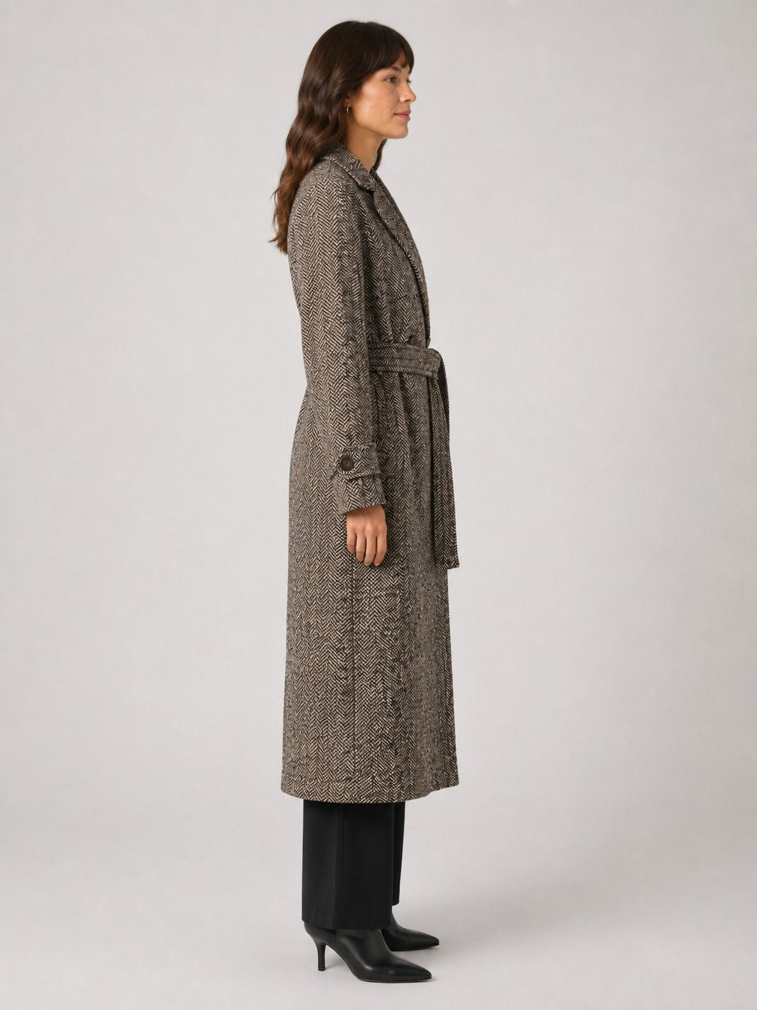 Cappotto lungo spigato
